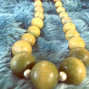 Green wood bead necklace